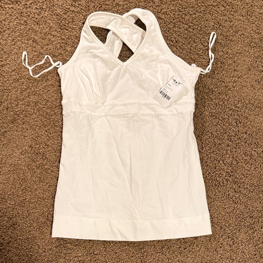 Hard Tail White Cross-Back Camisole